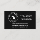 Michigan Notary Public Services Visitekaartje (Voorkant)