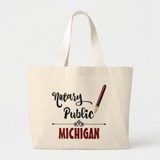 Michigan Notional Public Ink Pen Grote Tote Bag (Voorkant)