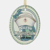 Michigan Nurse Keramisch Ornament (Rechts)