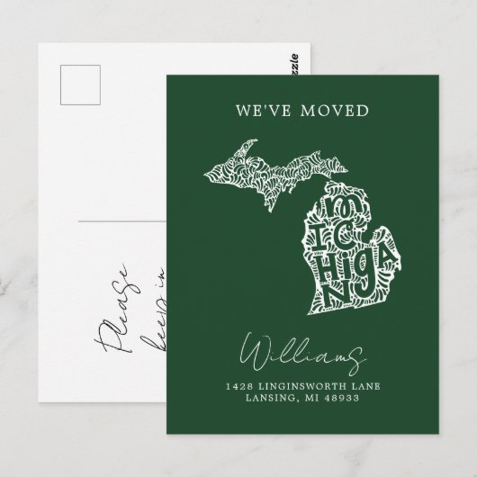 MICHIGAN | Onze adreswijziging Briefkaart (Voorkant / Achterkant)