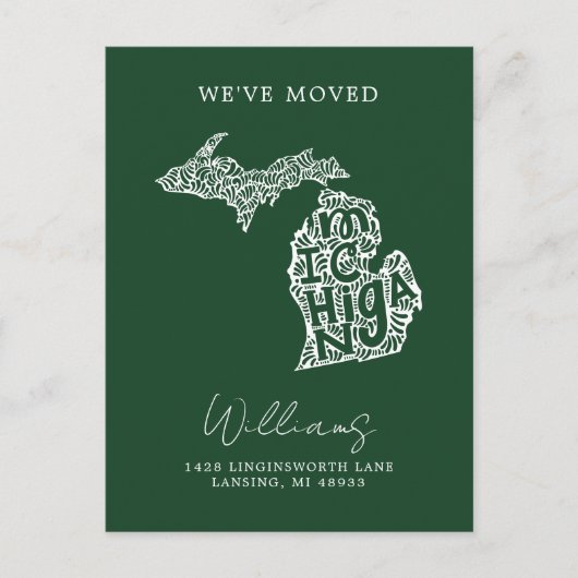 MICHIGAN | Onze adreswijziging Briefkaart (Voorkant)