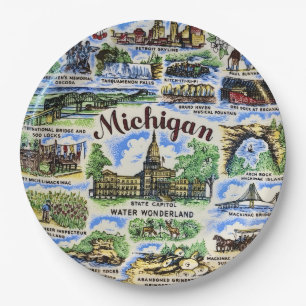 Michigan oriënterende feestborden papieren bordje