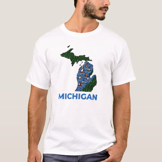 Michigan Outline Tattoo Style  T-shirt (Voorkant)