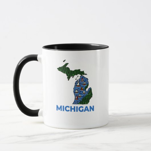 Michigan Overzicht Tattoo Stijl Mok (Links)
