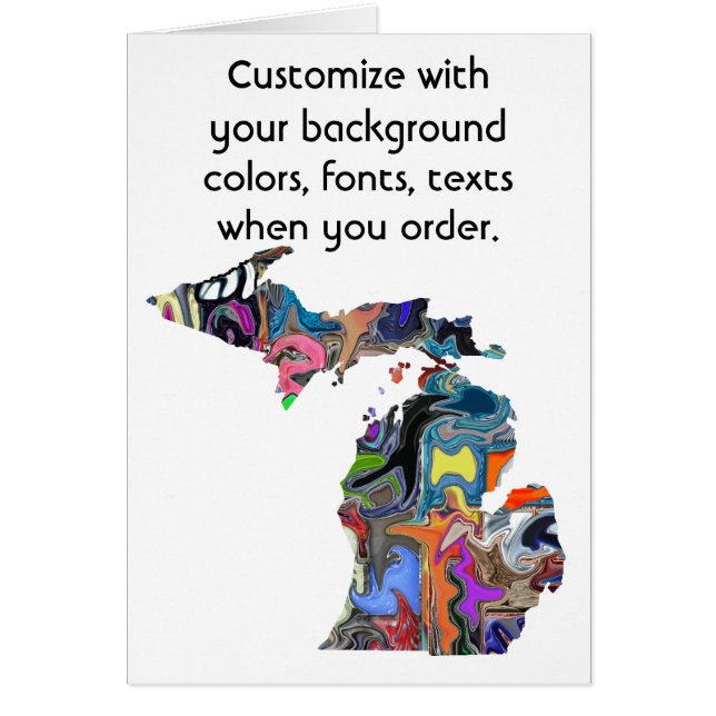 Michigan Pas de kleurrijke kaart aan hoe je wilt (Voorkant)