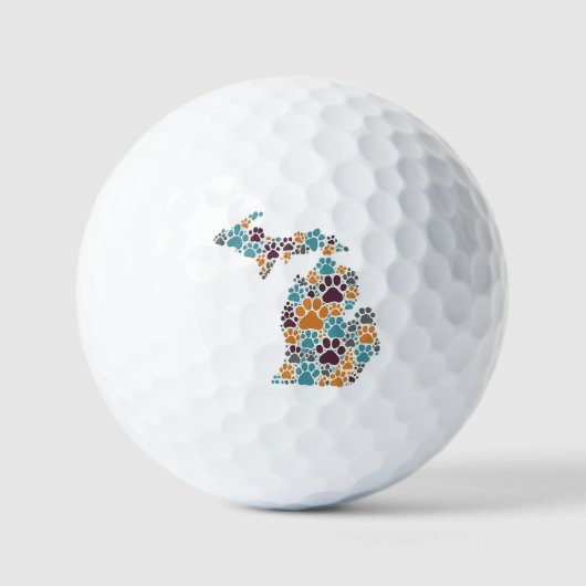 Michigan Paw Prints 3-pack golfballen (Voorkant)