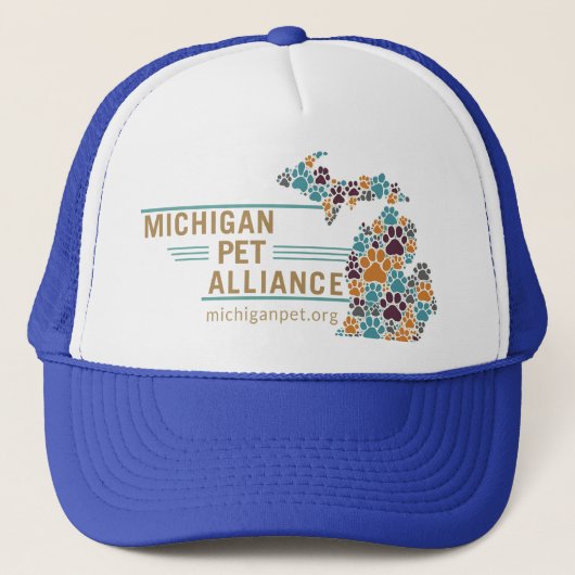 Michigan Paw Prints Ballcap Trucker Pet (Voorkant)
