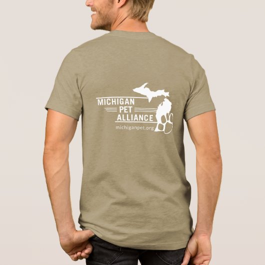 Michigan Paw Prints Bella + Canvas Tri-Blend Shirt (Achterkant)