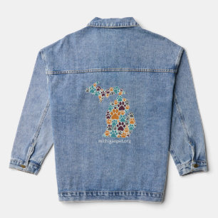 Michigan Paw Prints Denim Jean Jacket