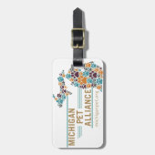 Michigan Paw Prints en One Voice Bagagelabel (Voorkant verticaal)
