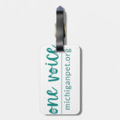 Michigan Paw Prints en One Voice Bagagelabel (Achterkant verticaal)