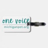 Michigan Paw Prints en One Voice Bagagelabel (Achterkant horizontaal)