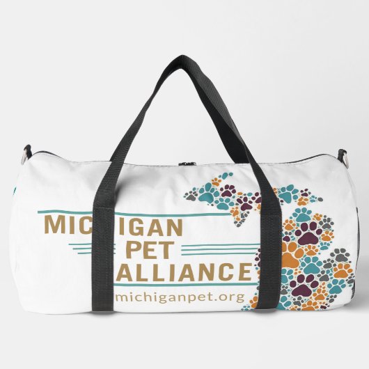 Michigan Paw Prints en One Voice Duffle Bag Plunjezak (Voorkant)
