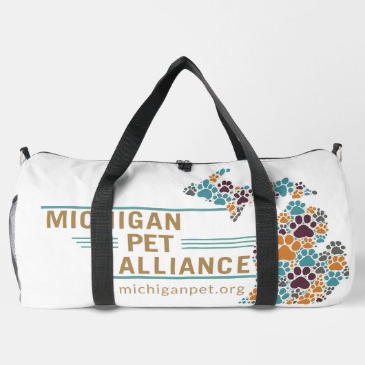 Michigan Paw Prints en One Voice Duffle Bag Plunjezak (Achterkant)