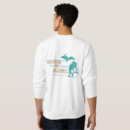 Michigan Paw Prints Mannen Basic Sweatshirt (Achterkant volledig)