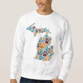 Michigan Paw Prints Mannen Basic Sweatshirt (Voorkant)