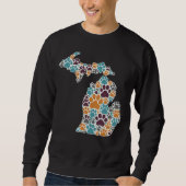 Michigan Paw Prints Mannen Basic Sweatshirt (Voorkant)