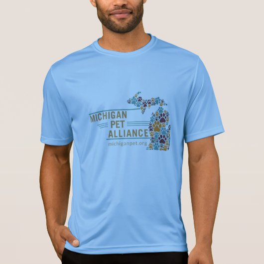 Michigan Paw Prints Mannen Sport-Tek T-shirt (Voorkant)