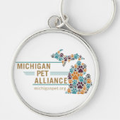 Michigan Paw Prints Premium Sleutelhanger (Voorkant)