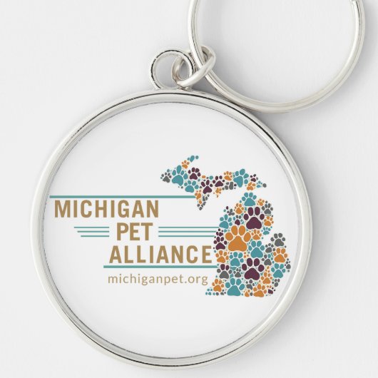 Michigan Paw Prints Premium Sleutelhanger (Voorkant)