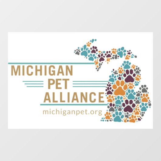 Michigan Paw Prints Raamsticker (Vel)