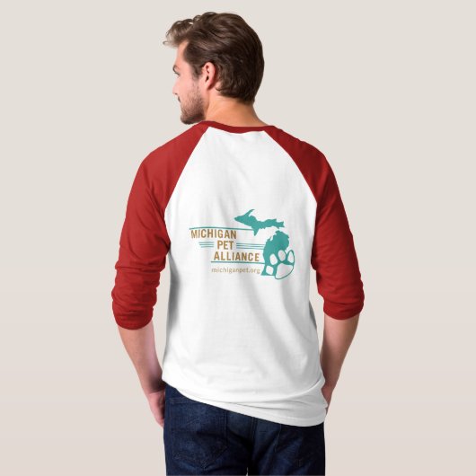 Michigan Paw Prints Raglan Shirt (Achterkant volledig)