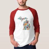 Michigan Paw Prints Raglan Shirt (Voorkant)