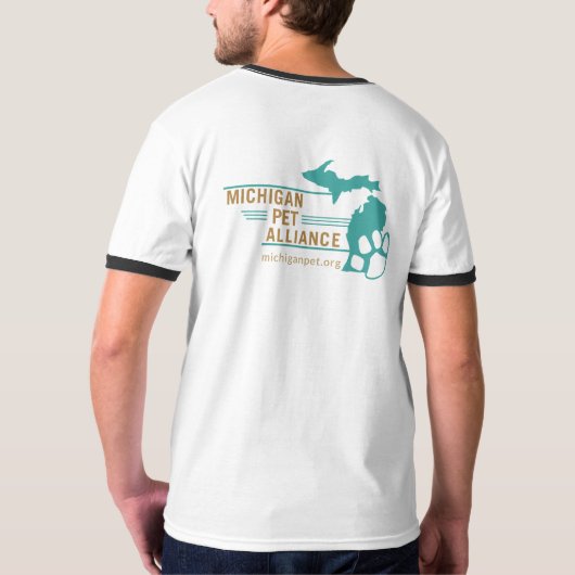 Michigan Paw Prints Ringer Shirt (Achterkant volledig)