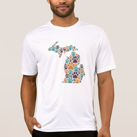 Michigan Paw Prints Sport-Tek T-shirt (Voorkant)