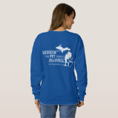 Michigan Paw Prints Vrouwen Basic Sweatshirt (Achterkant volledig)