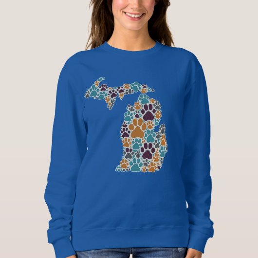 Michigan Paw Prints Vrouwen Basic Sweatshirt (Voorkant)