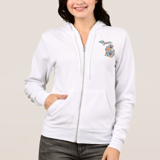 Michigan Paw Prints Zip-up Hoodie (Voorkant)