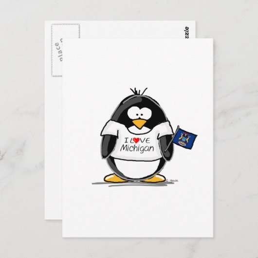 Michigan penguin briefkaart (Voorkant / Achterkant)