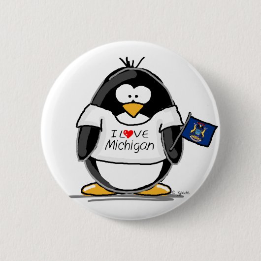 Michigan penguin ronde button 5,7 cm (Voorkant)