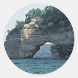 Michigan Petit Portal Geology Foto Ronde Sticker