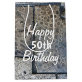 Michigan Petoskey Stone 50th Birthday Medium Cadeauzakje (Voorkant)