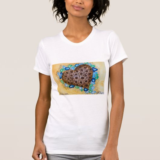 Michigan Petoskey Stone Damas tegen nekT-shirt T-shirt (Voorkant)