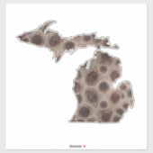 Michigan Petoskey Stone, Grote Meren mitten Sticker (Vel)