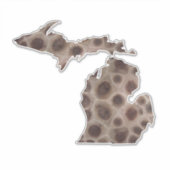 Michigan Petoskey Stone, Grote Meren mitten Sticker (Voorkant)