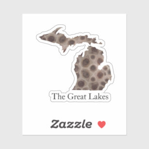 Michigan Petoskey Stone, Grote Meren mitten Sticker