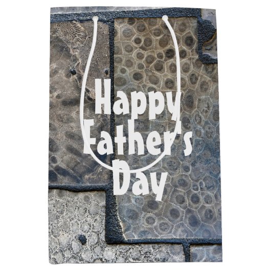 Michigan Petoskey Stone Vaderdag Medium Cadeauzakje (Voorkant)