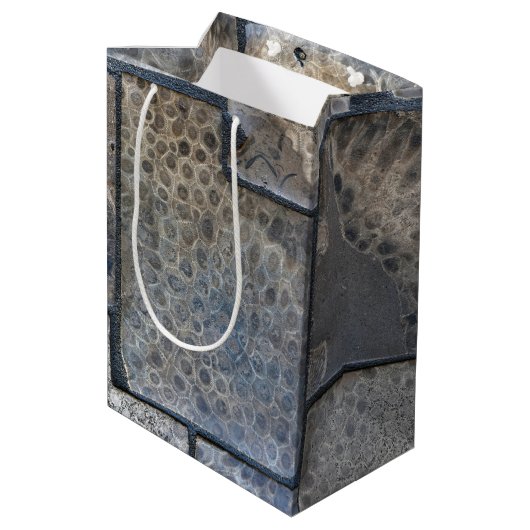 Michigan Petoskey Stone Vaderdag Medium Cadeauzakje (Achterkant Gekanteld)