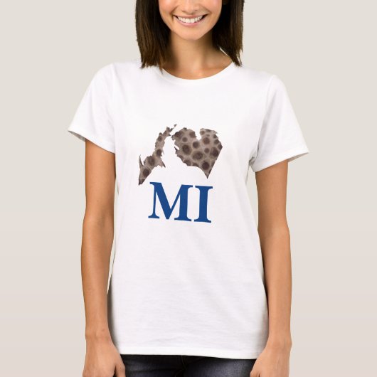 Michigan. Petoskeysteenpatroon T-shirt (Voorkant)