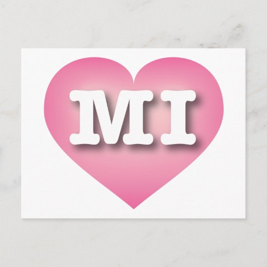 MIchigan Pink Fade Heart - Ik hou van MI Briefkaart (Voorkant)