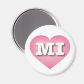 MIchigan Pink Fade Heart - Ik hou van MI Magneet (Voorkant / Achterkant)
