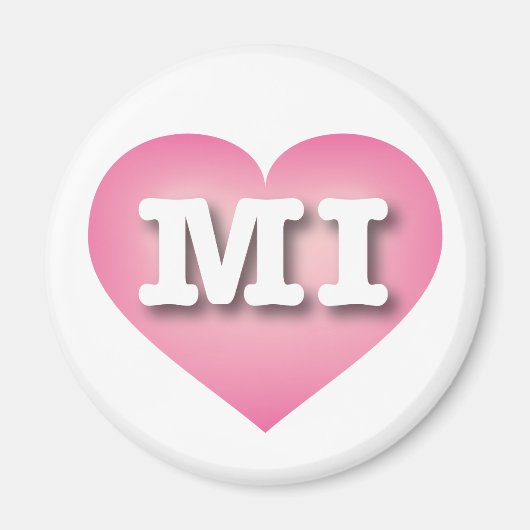 MIchigan Pink Fade Heart - Ik hou van MI Magneet (Voorkant)