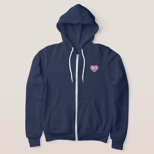 Michigan Pink Heart - Ik hou van MI Hoodie (Laagn)