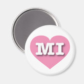 Michigan Pink Heart - Ik hou van MI Magneet (Voorkant / Achterkant)