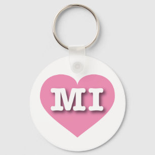Michigan Pink Heart - Ik hou van MI Sleutelhanger