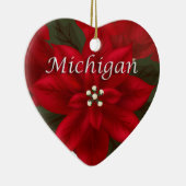 Michigan Poinsettia Heart Keepomwille Ornament (Rechts)